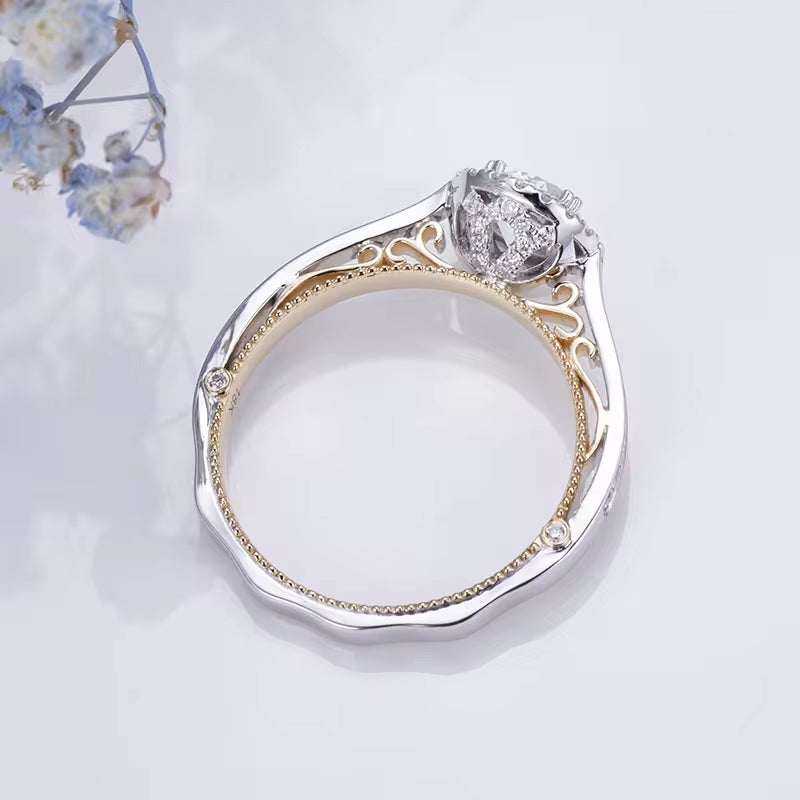 Custom 18K 1Ct D VVS1 IGI Certified Lab Grown Diamond Halo Ring