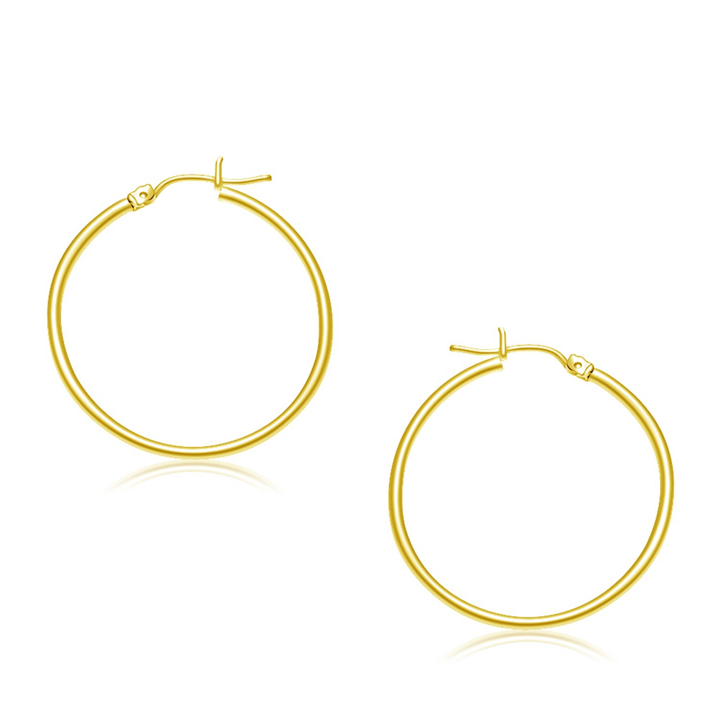 14k Yellow Gold Polished Hoop Earrings (30 mm) - Elegant Jewelry for Every Occasion