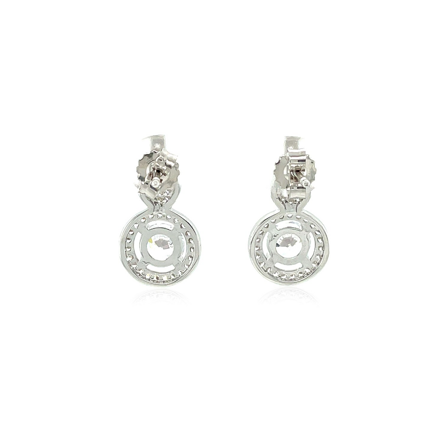 Earrings with Circle and Teardrop Motif | Sterling Silver