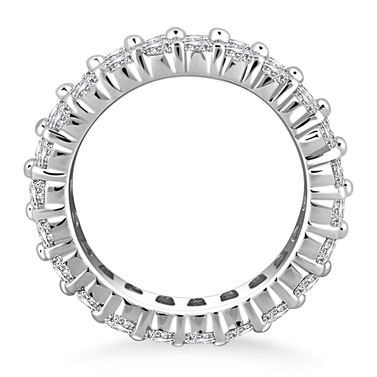 14k White Gold Double Band Round Diamond Eternity Ring | Shop Now