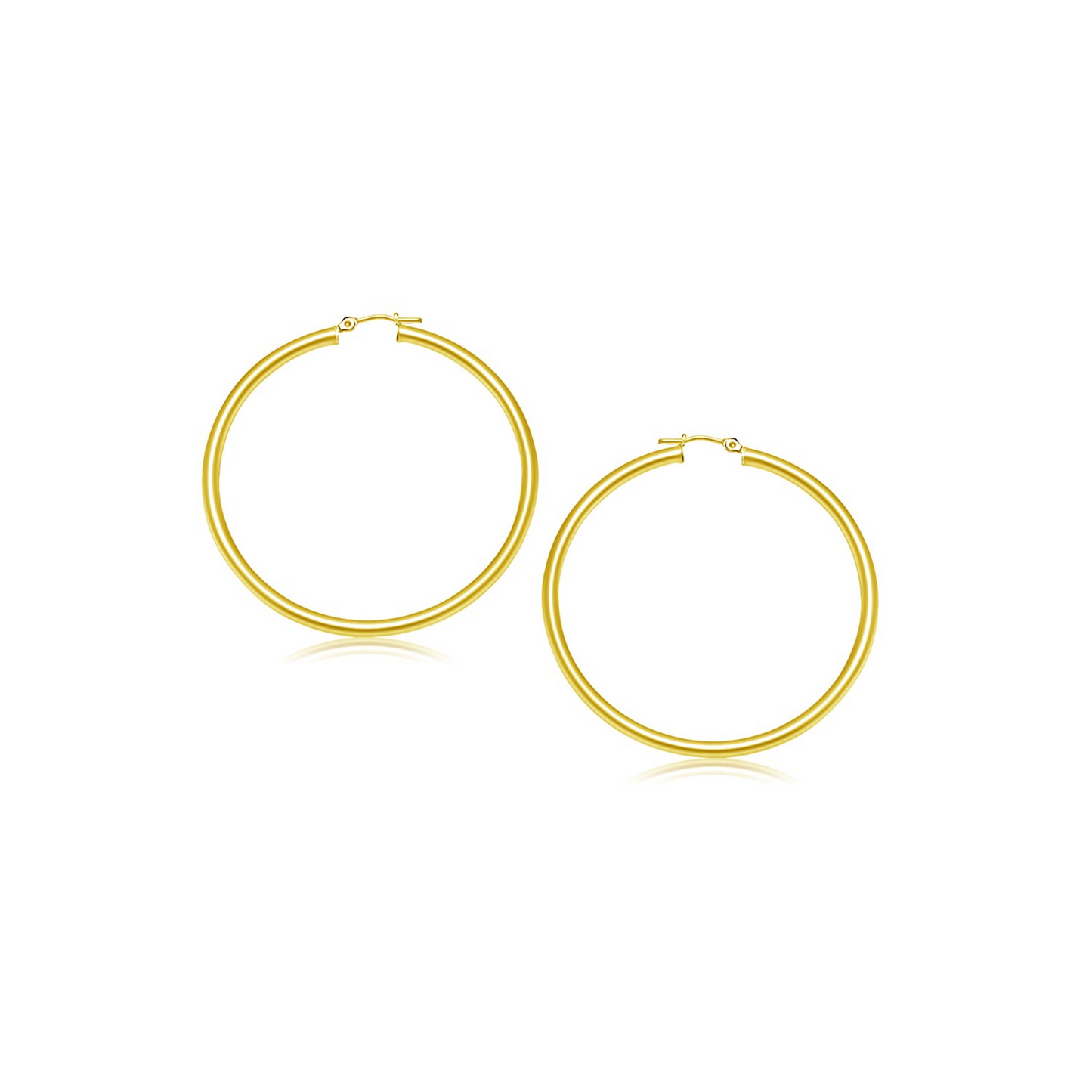 Buy 14k Yellow Gold Polished Hoop Earrings (2mm) Online - Free Shipping