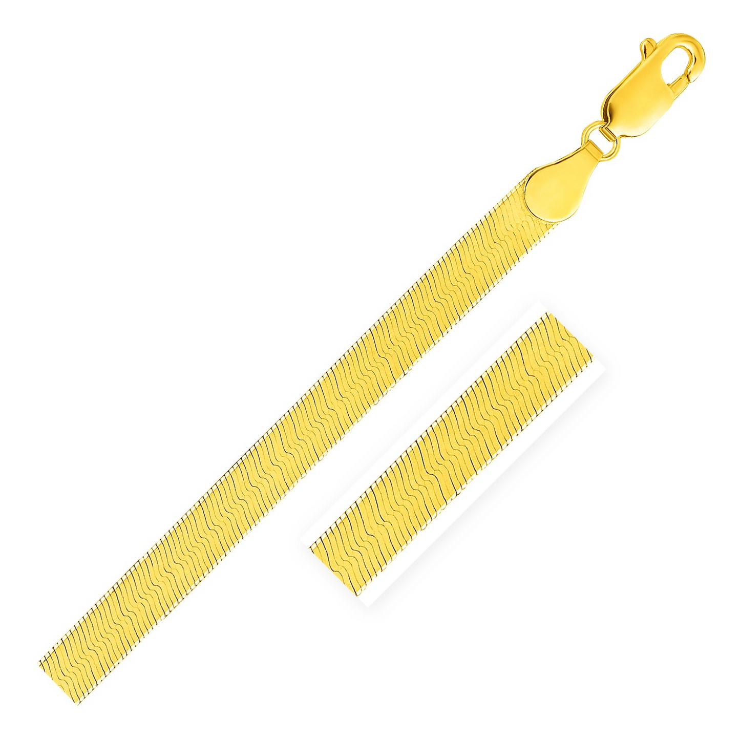 5.0mm 14k Yellow Gold Super Flex Herringbone Chain - Stylish and Durable