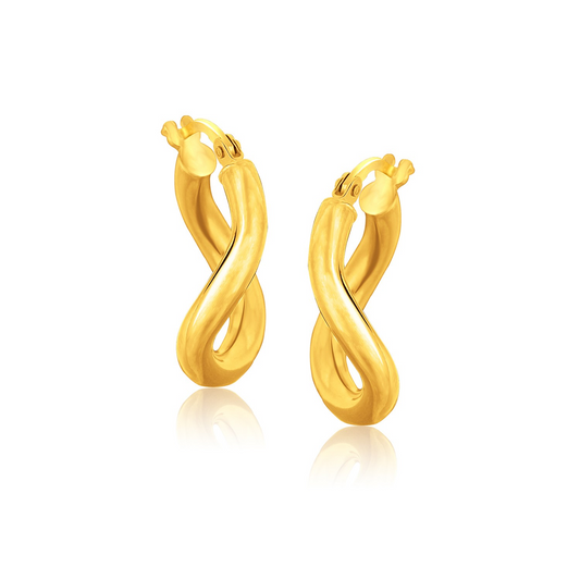 14k Yellow Gold Italian Twist Hoop Earrings (5/8 inch Diameter) - Stunning Jewelry for a Timeless Look