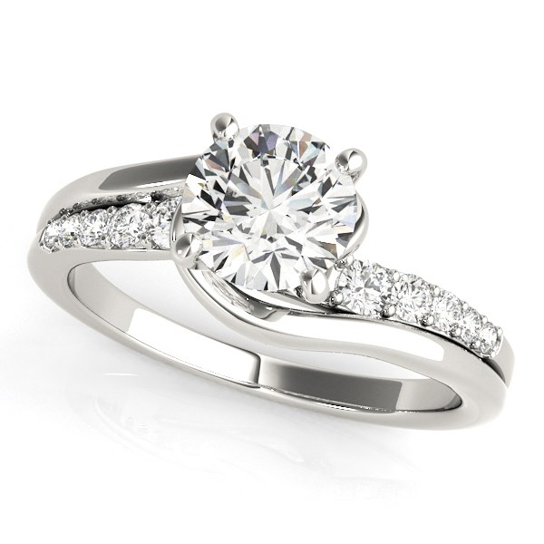 14k White Gold Bypass Style Round Diamond Ring (1 1/4 cttw) - Elegant and Timeless