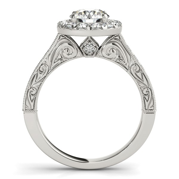 14k White Gold Round Diamond Engagement Ring with Stylish Shank (1 5/8 cttw) - Elegant and Timeless Design