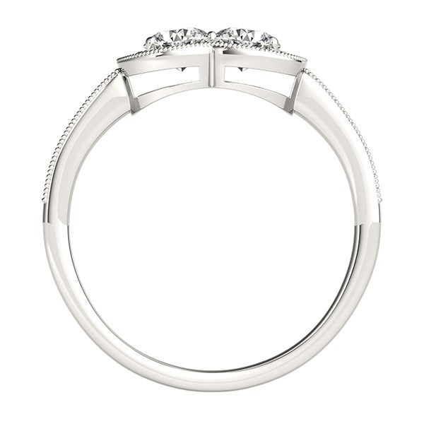 14k White Gold Two Stone Diamond Halo Ring (3/4 cttw) | Elegant Jewelry