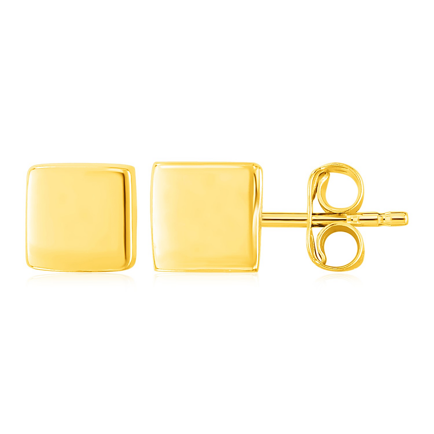 14k Yellow Gold Polished Cube Post Earrings | Elegant and Timeless