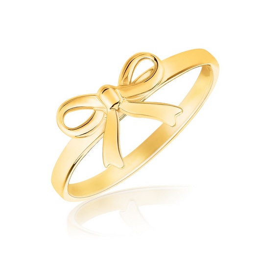 14k Yellow Gold Bow Ring - Elegant and Feminine | Shop Now