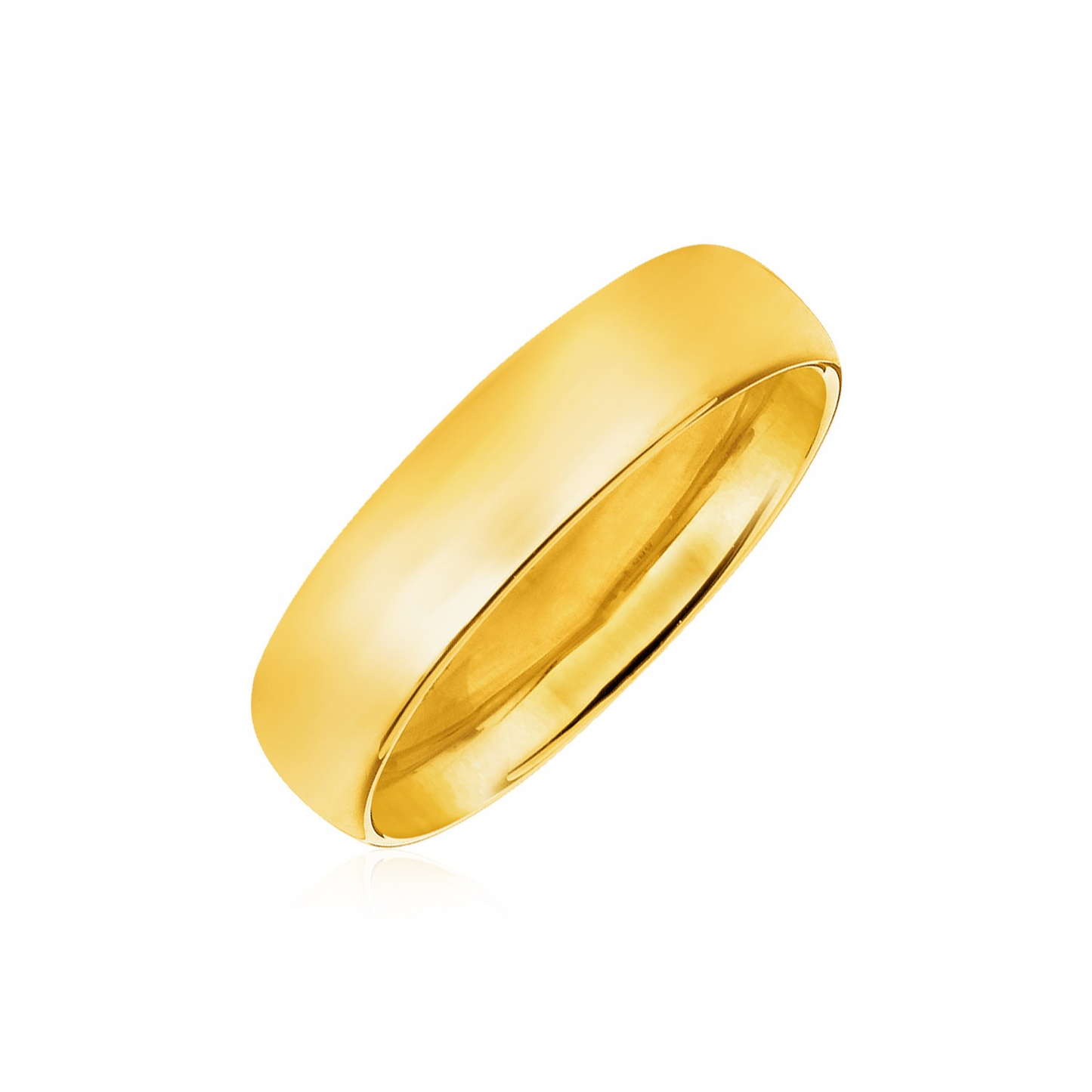 14k Yellow Gold 6mm Comfort Fit Wedding Band - Elegant and Durable