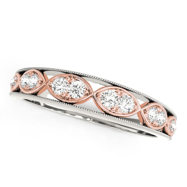 14k White And Rose Gold Infinity Style Diamond Band (1/5 cttw) - Elegant and Timeless Jewelry