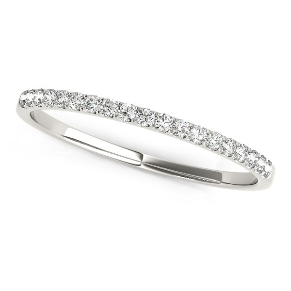 14k White Gold Pave Setting Diamond Wedding Ring (1/8 cttw) - Elegant and Sophisticated