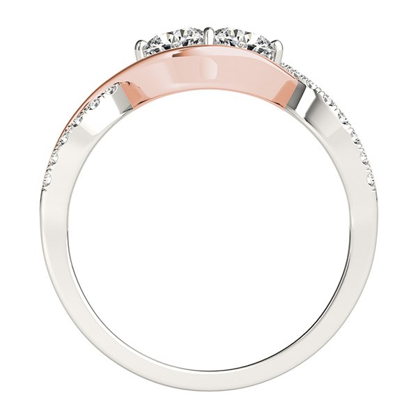 14k White and Rose Gold Infinity Style Two Stone Diamond Ring (5/8 cttw)