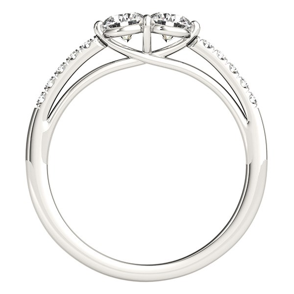 14k White Gold Two Stone Round Diamond Ring (5/8 cttw) - Elegant and Timeless