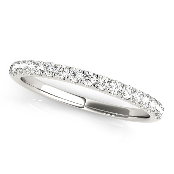 14k White Gold Diamond Scallop Setting Wedding Band (1/3 cttw) - Elegant and Timeless