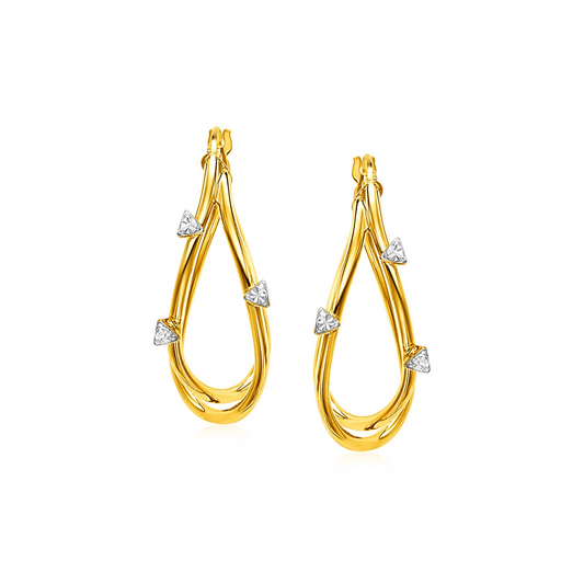 14k Yellow Gold Textured Tear Drop Earrings - Elegant Jewelry for Every Occasion