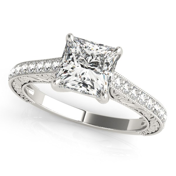 14k White Gold Princess Cut Diamond Engagement Ring (1 1/4 cttw) | Exquisite Elegance for Your Special Moment