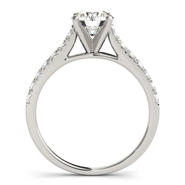 14k White Gold Single Row Band Diamond Engagement Ring (1 1/3 cttw) - Elegant and Timeless