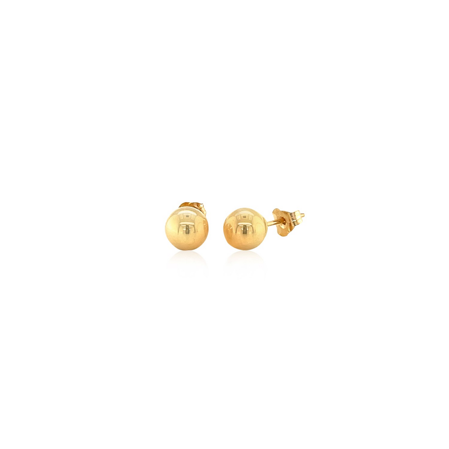 10k Yellow Gold Round Stud Earrings (6.0 mm) - Elegant Jewelry for a Refined Look