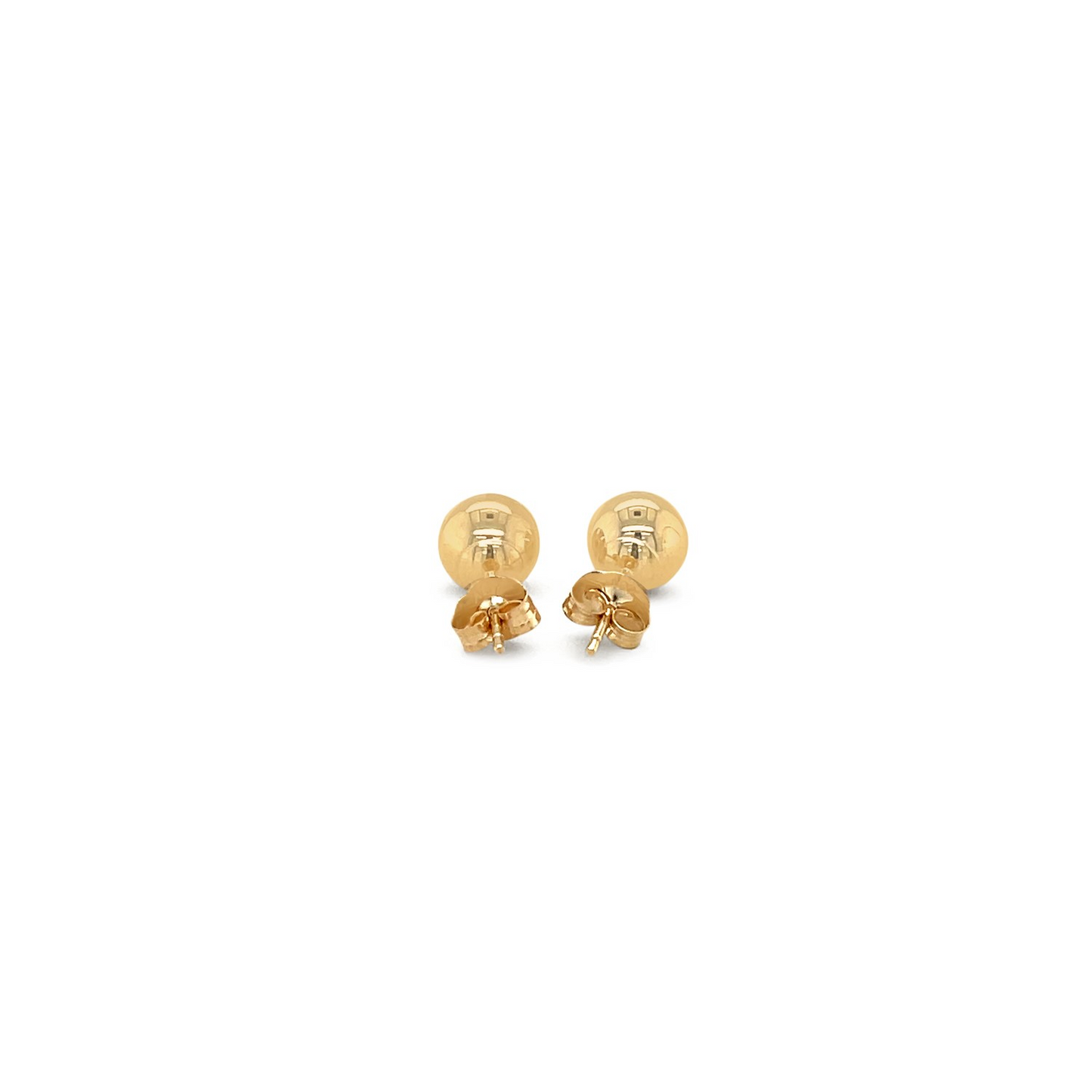 10k Yellow Gold Round Stud Earrings (6.0 mm) - Elegant Jewelry for a Refined Look