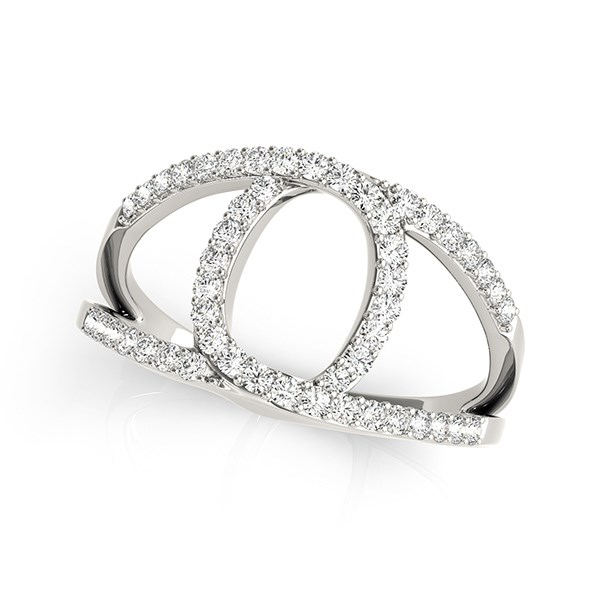 14k White Gold Diamond Loop Style Dual Band Ring (1/2 cttw) - Elegant and Timeless Design