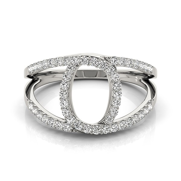 14k White Gold Diamond Loop Style Dual Band Ring (1/2 cttw) - Elegant and Timeless Design