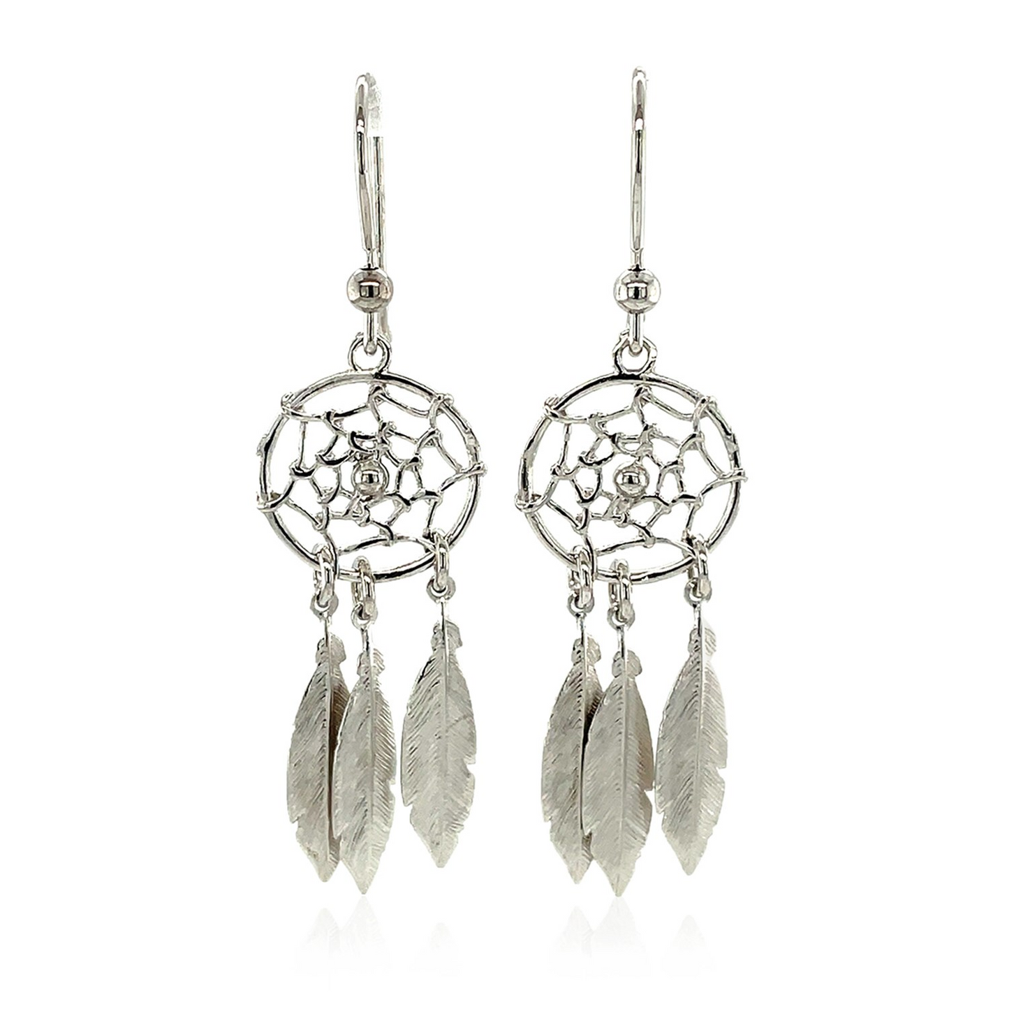 Sterling Silver Dream Catcher Dangle Earrings - Playful and Elegant | YourStoreName