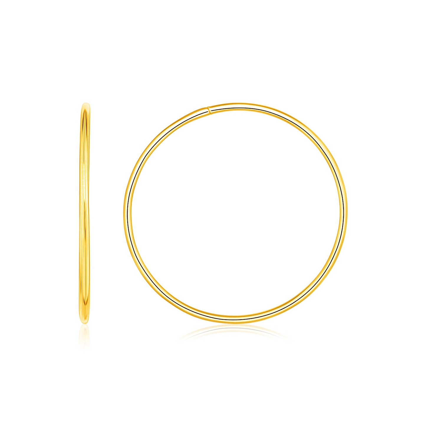 Endless Hoop Style Earrings in 14K Yellow Gold