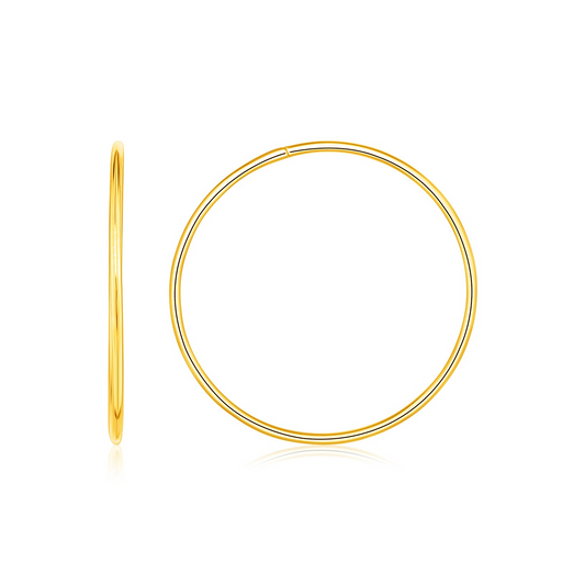 Endless Hoop Style Earrings in 14K Yellow Gold