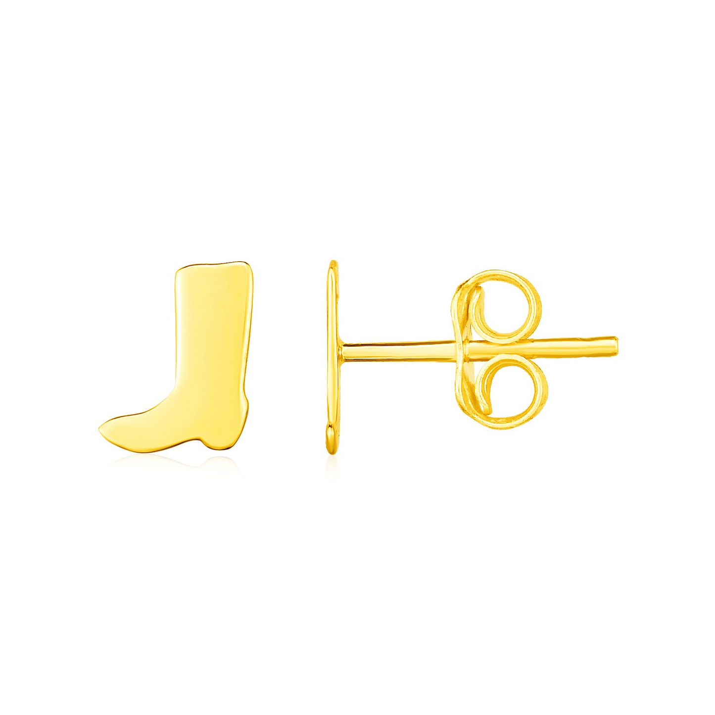 14K Yellow Gold Cowboy Boot Earrings - Western Pride in Elegant Gold