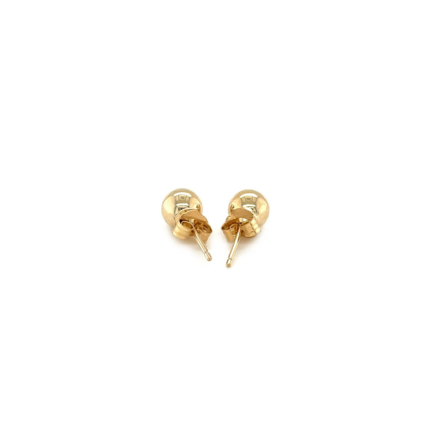 14k Yellow Gold Round Stud Earrings (5.0 mm) - Classic Ball Design