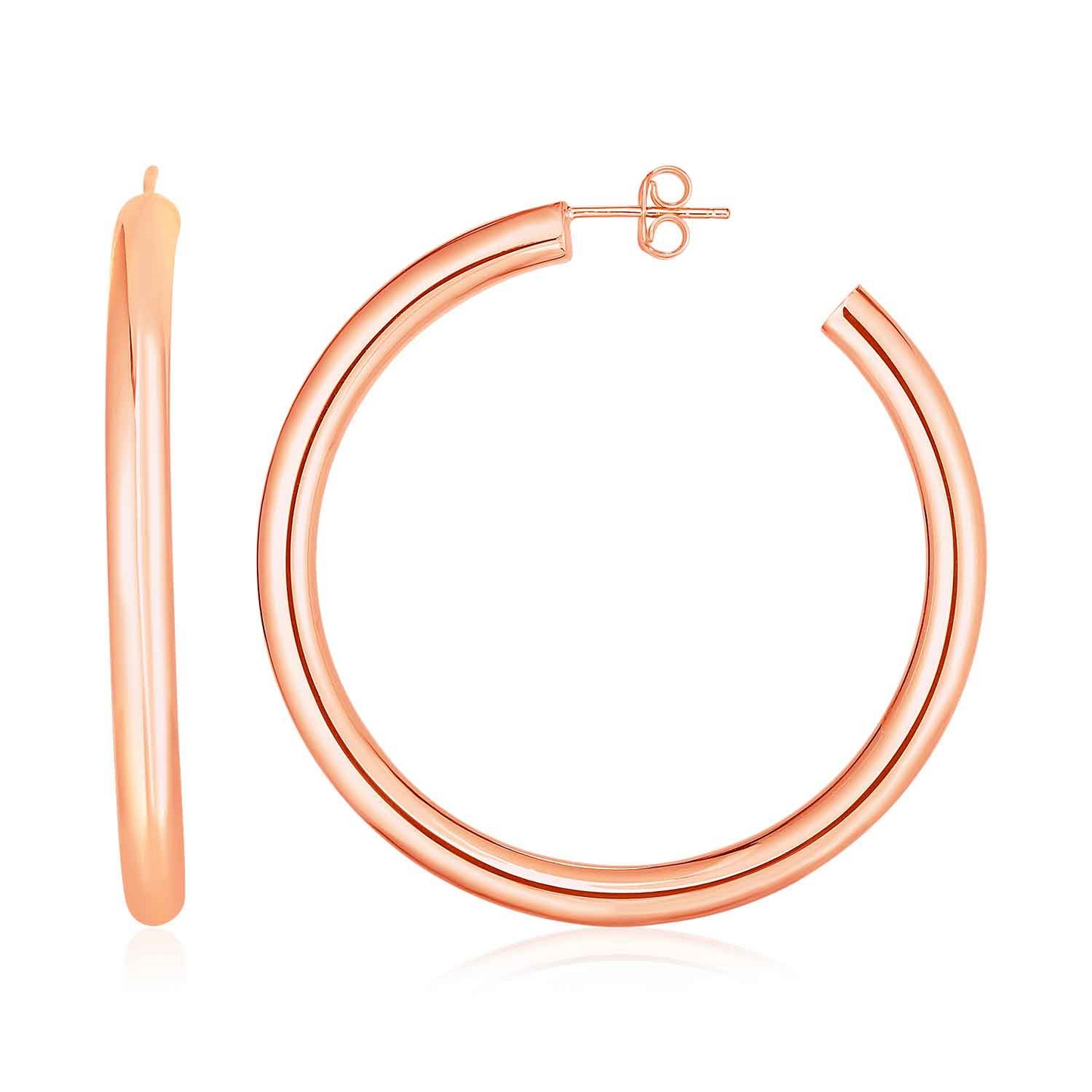 Shop the 14k Rose Gold Polished Hoop Earrings | Elegant and Versatile