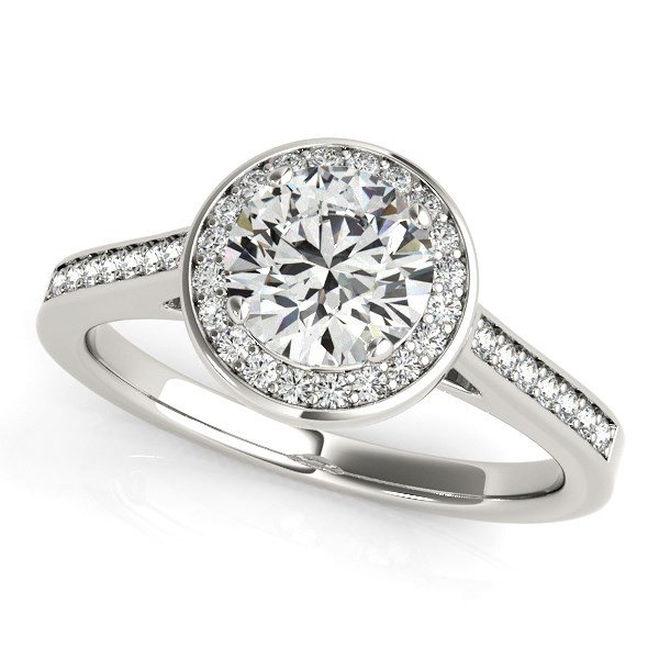 14k White Gold Halo Round Diamond Engagement Ring (1 1/4 cttw) - Elegant and Timeless