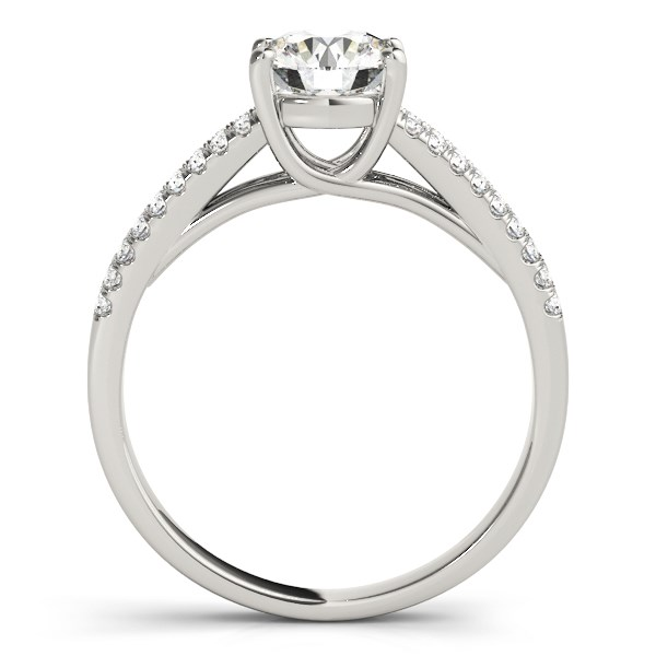 14k White Gold Split Shank Round Diamond Engagement Ring (1 1/8 cttw) | Exquisite Jewelry