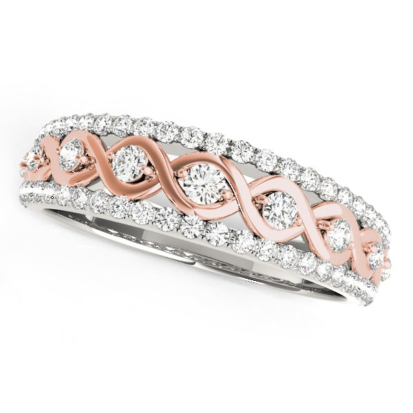 14k White And Rose Gold Infinity Diamond Band (3/8 cttw) - Elegant and Timeless