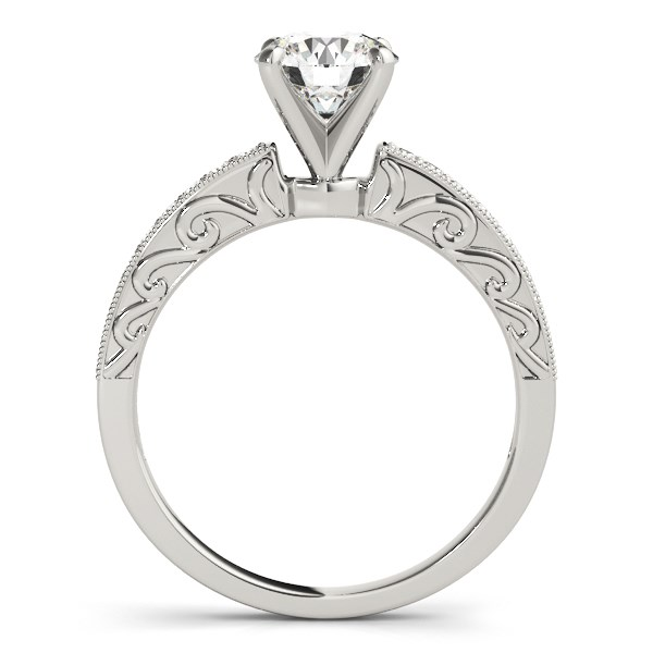 14k White Gold Antique Style Diamond Engagement Ring (1 1/8 cttw) | Elegant Vintage Design