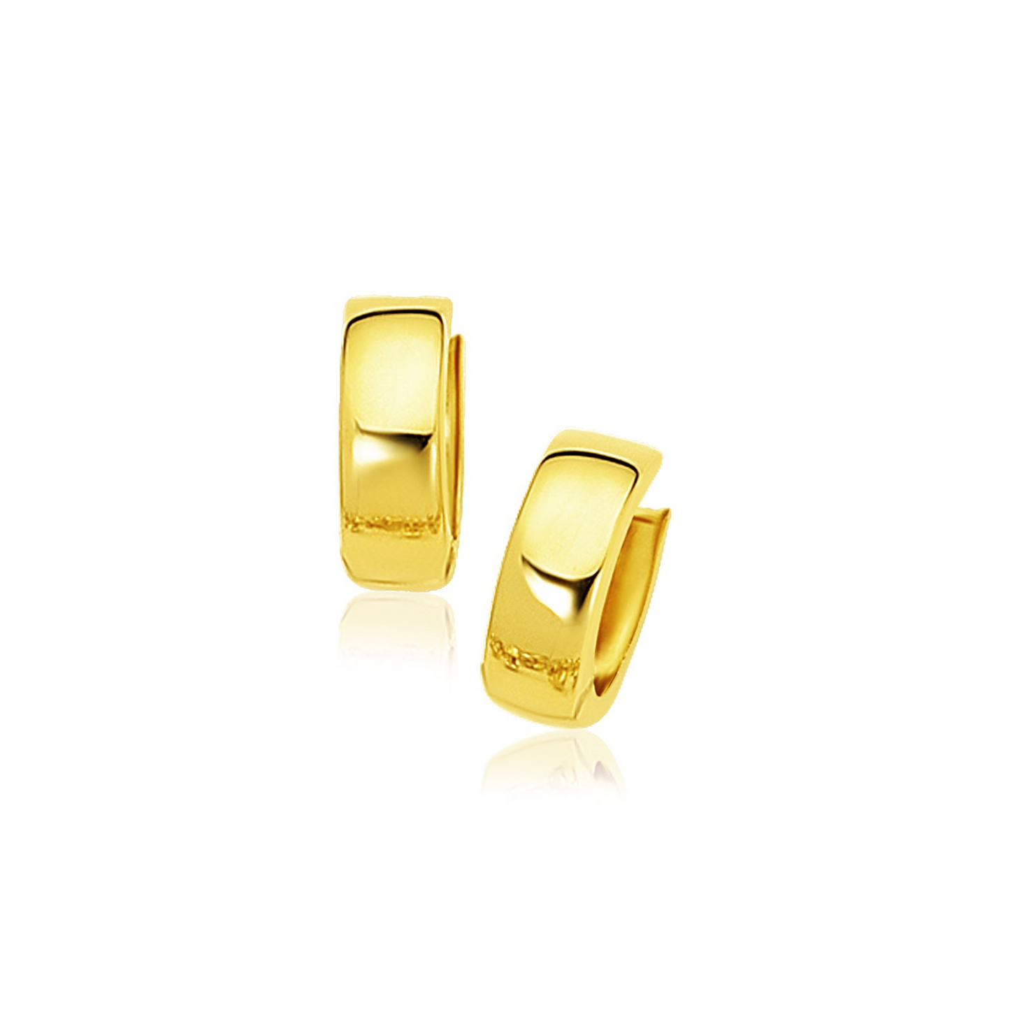 14k Yellow Gold Snuggable Hoop Earrings - Elegant and Stylish