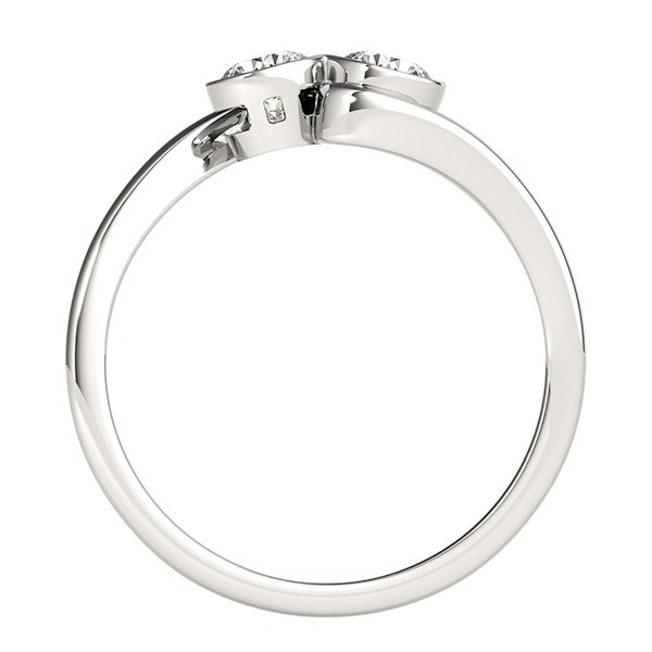 14k White Gold Bezel Set Two Stone Diamond Ring (1/2 cttw) | Curved Band | Shop Now