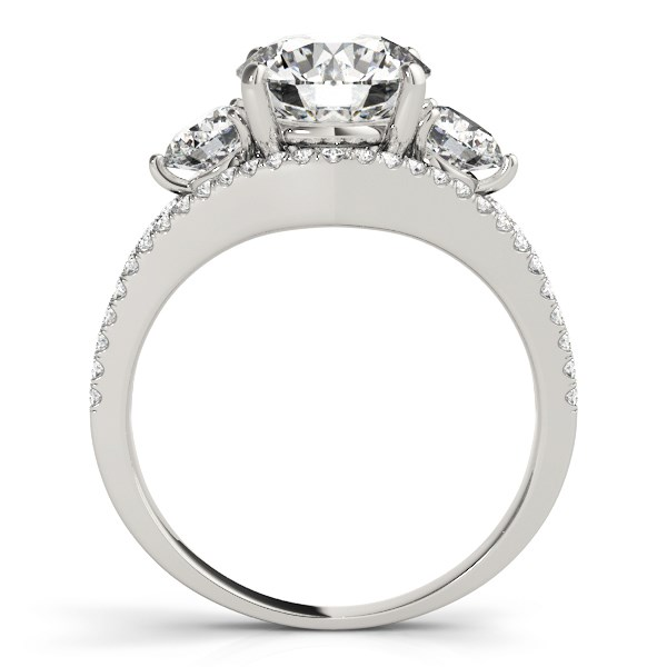 Make a Statement with the Stunning 14k White Gold 3 Stone Split Pave Shank Diamond Engagement Ring (2 3/4 cttw)