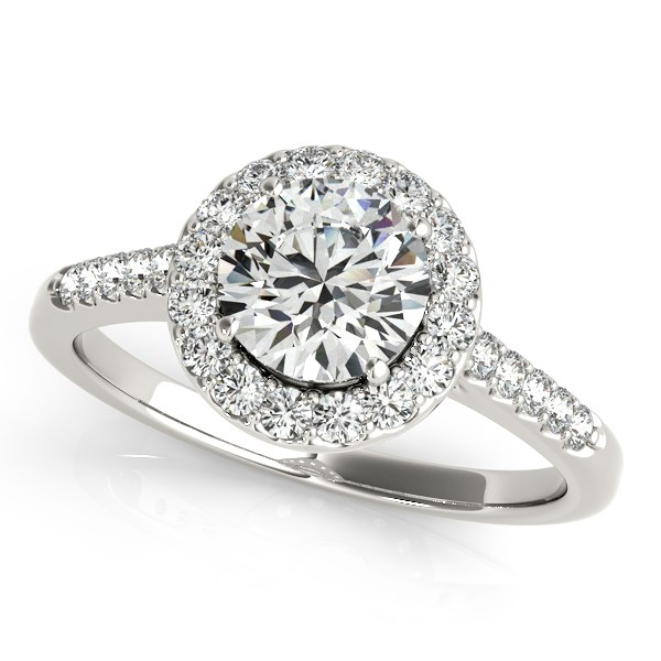 14k White Gold Halo Diamond Engagement Ring (1 3/8 cttw) - Elegant and Timeless Design