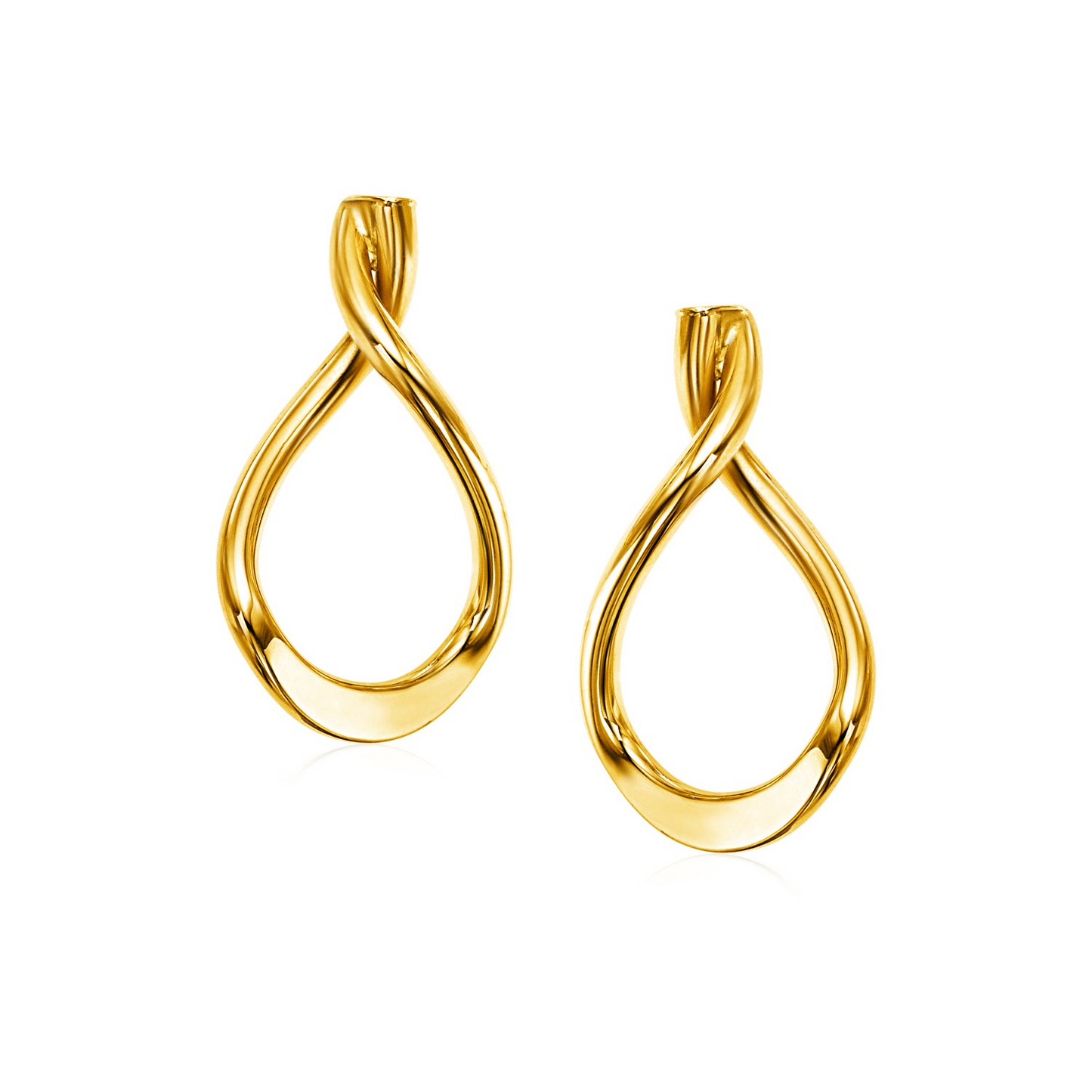 14k Yellow Gold Polished Tear Drop Earrings - Elegant and Timeless