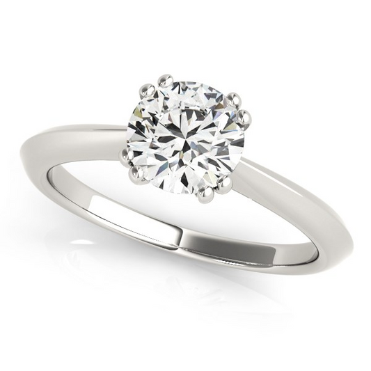 14k White Gold Double Prong Set Solitaire Diamond Engagement Ring (1 cttw) - Stunning Beauty