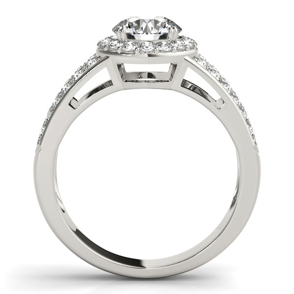 14k White Gold Round Split Shank Style Diamond Engagement Ring (1 1/2 cttw) - Exquisite and Sparkling