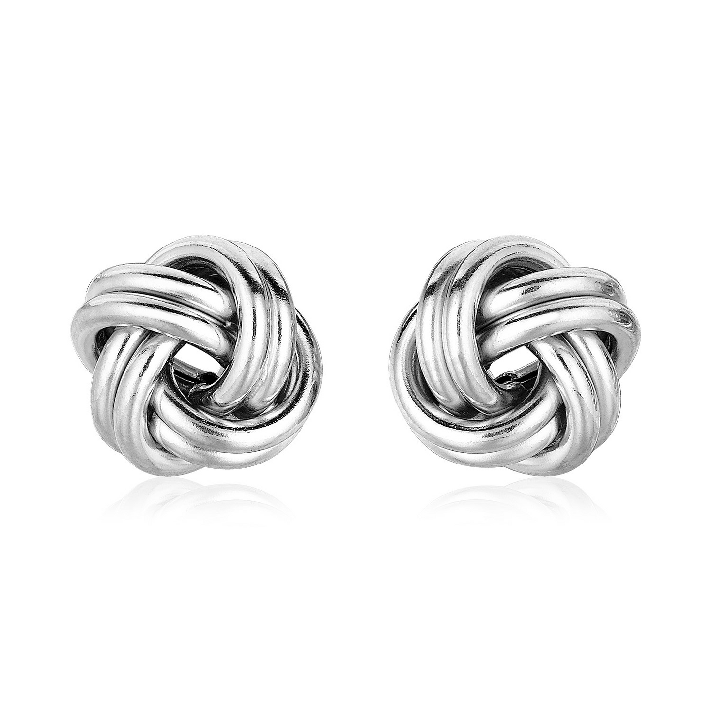 Sterling Silver Polished Love Knot Earrings - Elegant and Timeless