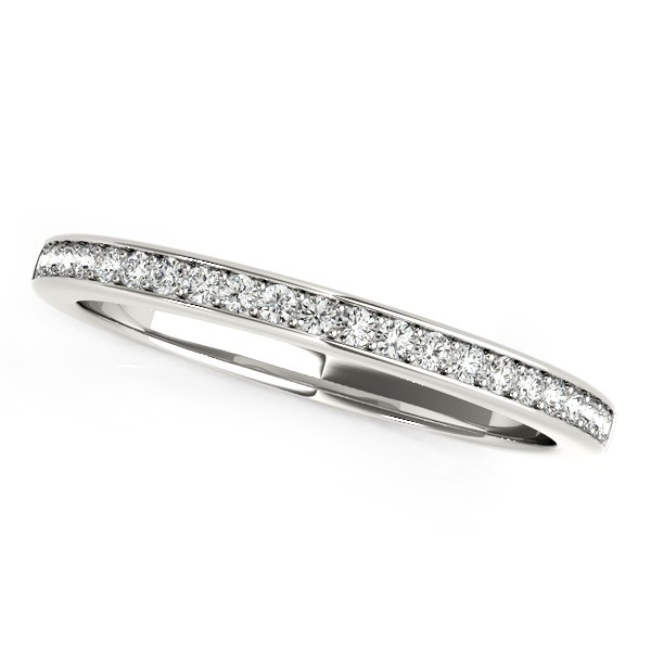 14k White Gold Classic Style Diamond Wedding Band (1/5 cttw) - Elegant and Timeless