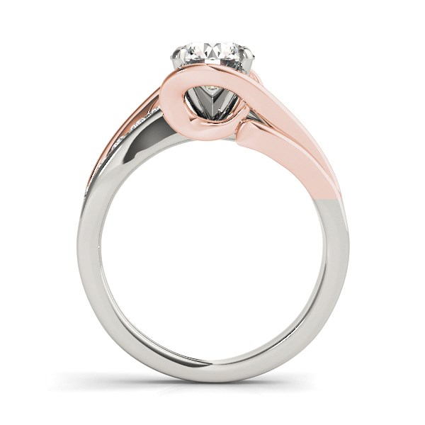 14k White And Rose Gold Bypass Shank Diamond Engagement Ring (1 1/8 cttw) | Stunning Design