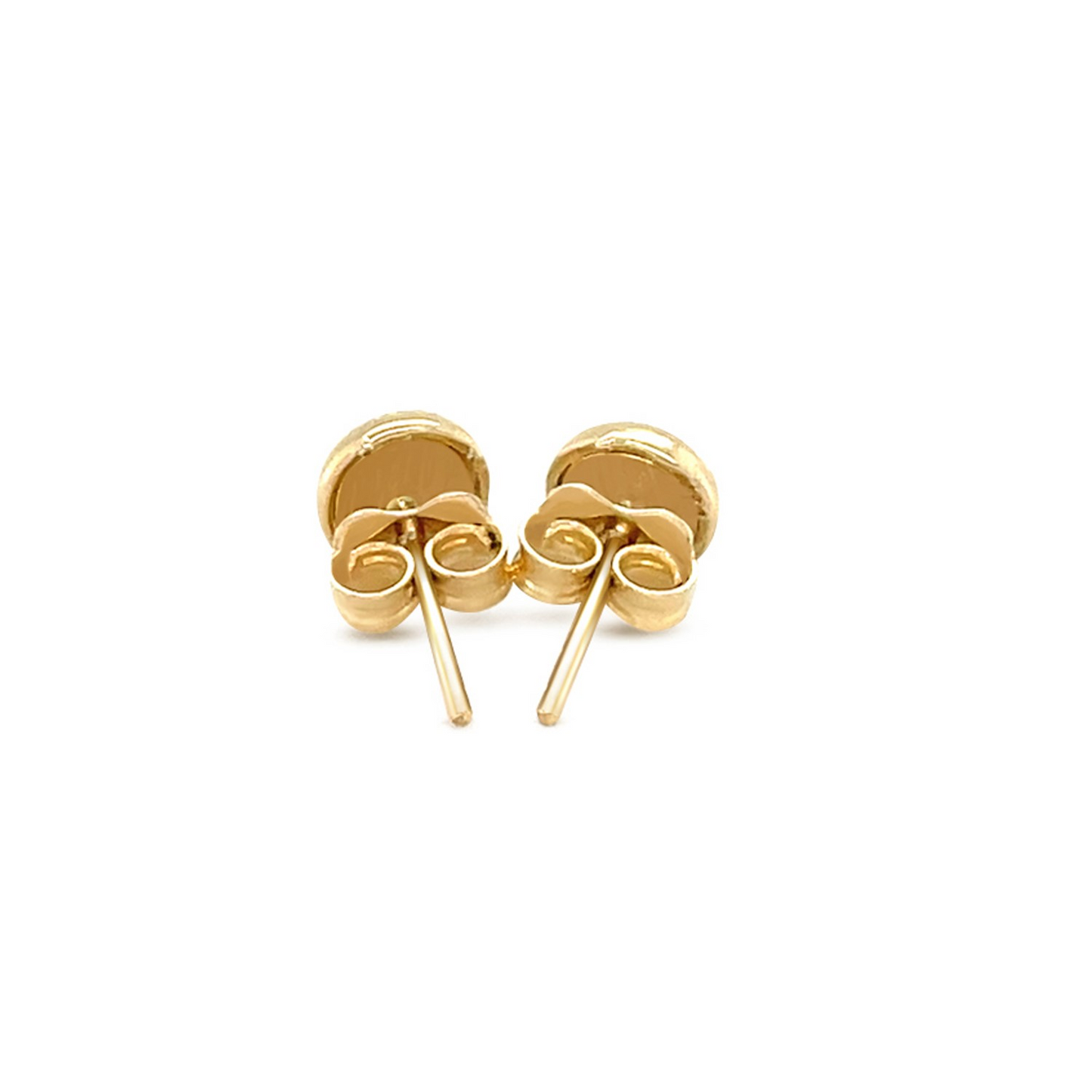 14k Yellow Gold Textured Circle Post Earrings | Modern and Timeless Design