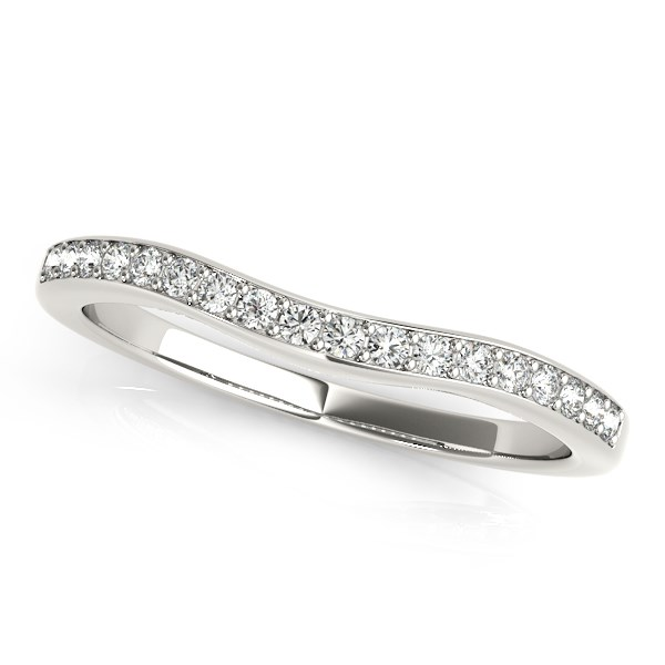 14k White Gold Channel Curved Diamond Wedding Band (1/4 cttw) - Elegant and Timeless | Jewelry Store