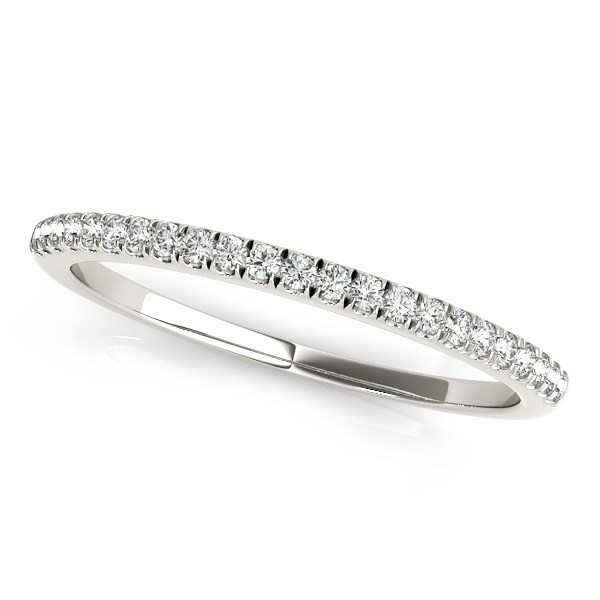 14k White Gold Diamond Pave Set Wedding Band (1/8 cttw)