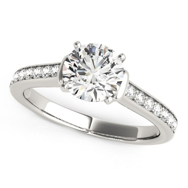 14k White Gold Round Diamond Engagement Ring Band Stones (1 1/8 cttw) - Elegant and Glamorous