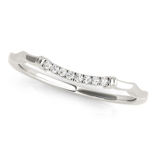 14k White Gold Wave Design Pave Set Diamond Wedding Ring (1/20 cttw) - Stunning and Elegant | Shop Now